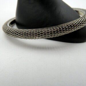 Vintage Filigree Chain Silver-Tone‎ Mesh Design Bangle Bracelet
